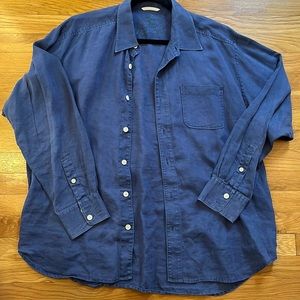 Tommy Bahama blue linen long sleeve men’s shirt